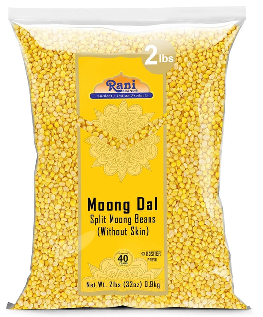 Rani Moong Dal (Split Mung Beans Without Skin) Lentils Indian 32oz (2lbs) 908g ~ All Natural | Gluten Friendly | Non-GMO | Kosher | Vegan | Indian Origin