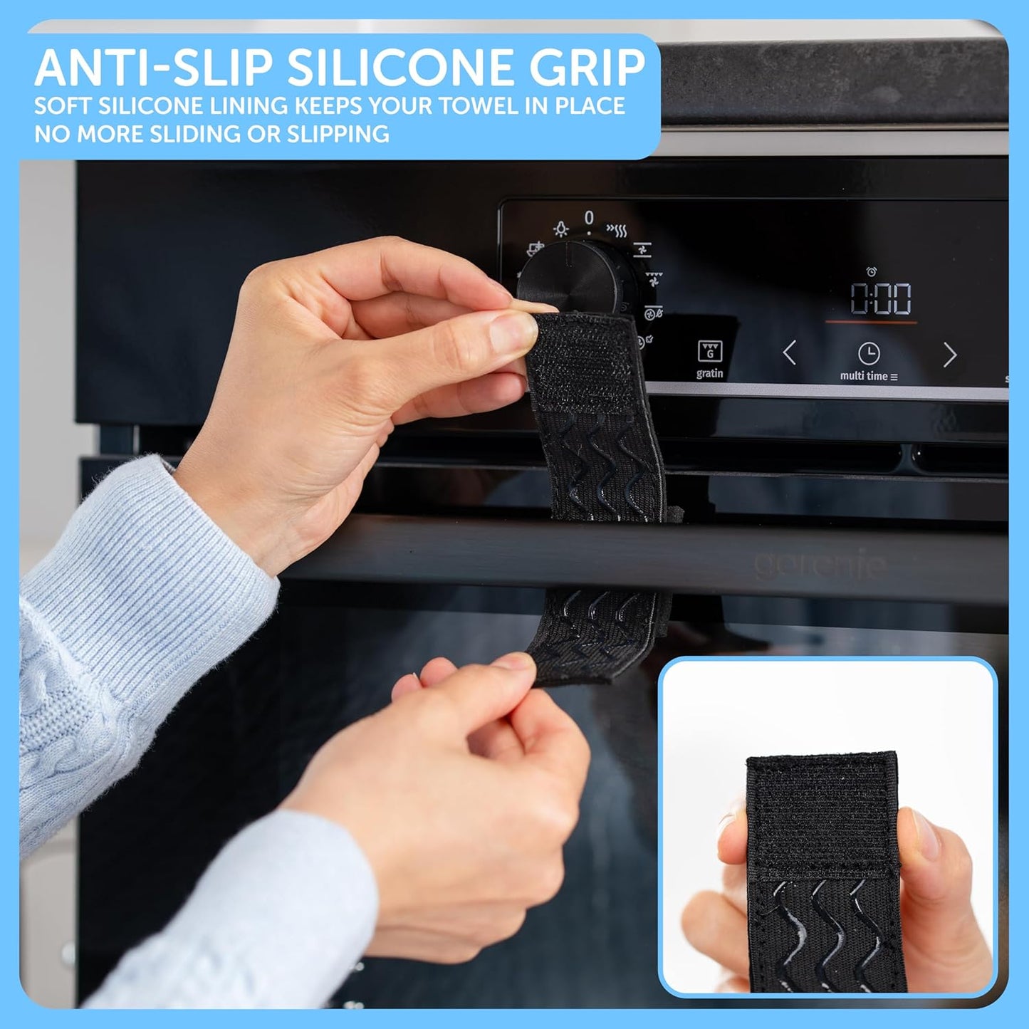 D&J Towel Rescue – Hidden Holder for Handtowels, Kitchen Linens & Dish Cloths | Keeps Fabrics Off The Floor