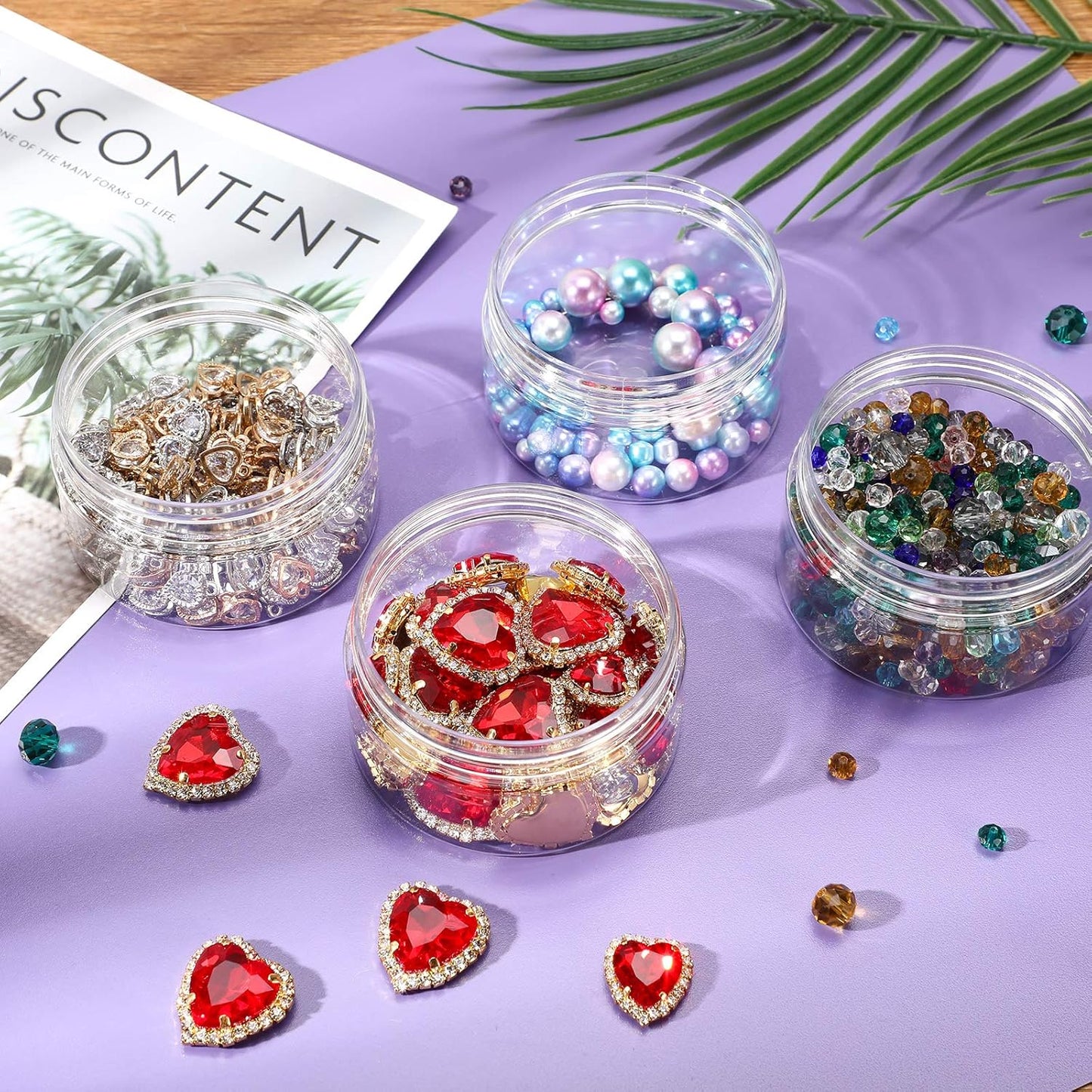 SATINIOR 6 Pack 3 oz Plastic Jars Containers with Lids Wide-mouth Refillable Leakproof Reusable Round Empty Jars for Travel Cosmetic Dry Food Spice Candy Cookie Home Kitchen Organizing (Clear)