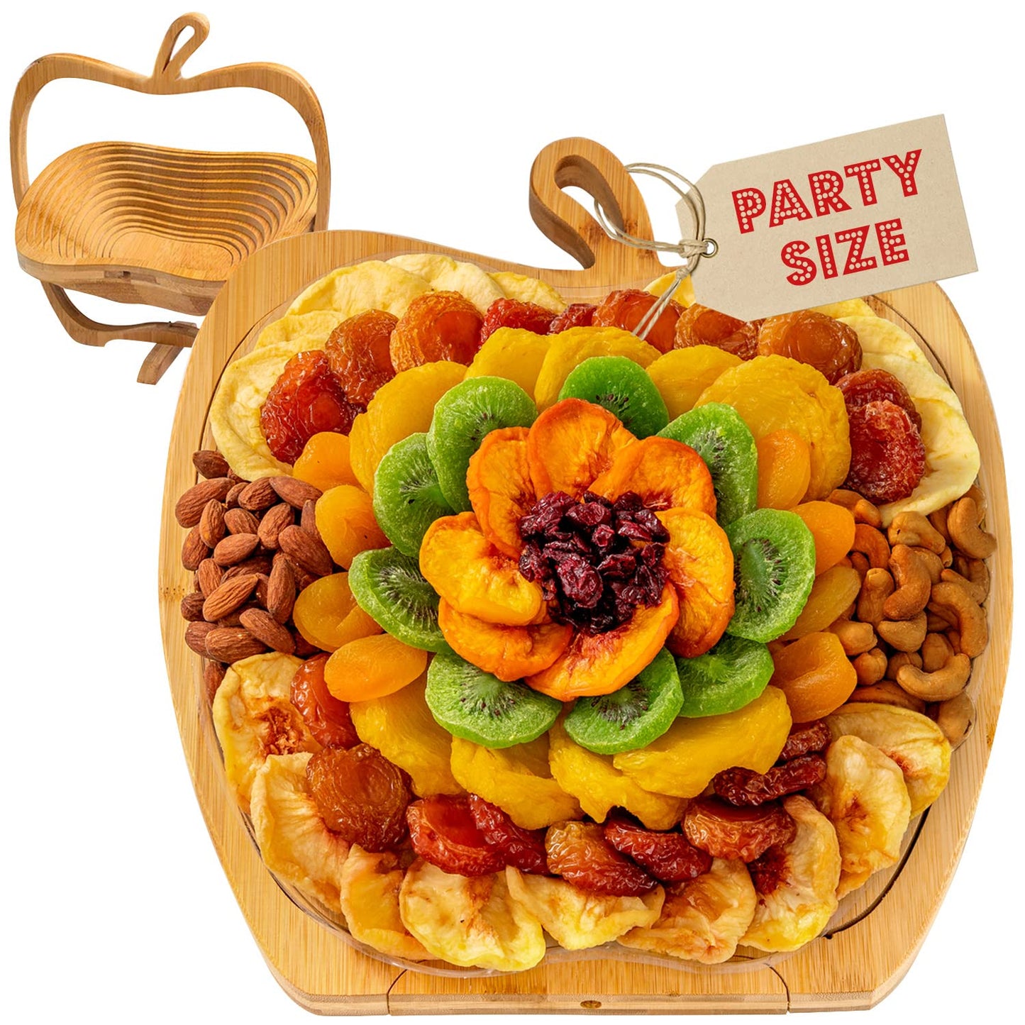 Dried Fruit and Nut Gift Basket, Healthy Assorted Natural Snack Gift Tray, Extra Large Variety Food Tray Party Platter- Easter, Holiday, Birthday, Sympathy, Office, Men, Woman, Him, Her Husband, Wife, Families, Bonnie and Pop
