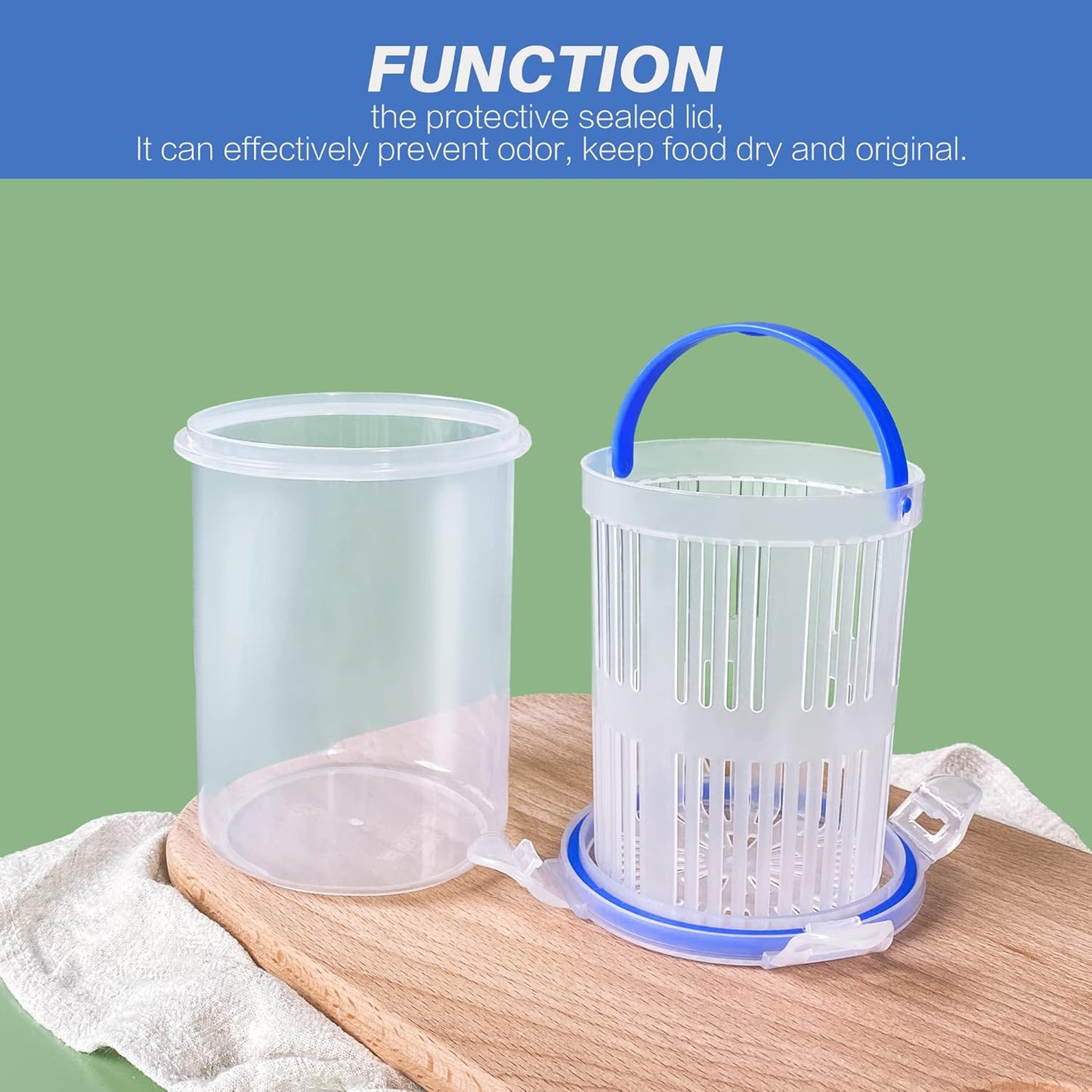 Pickle Jar 24oz 2Pack Pickle container with strainer Pickle Holder Keeper Lifter, pickle storage container pickle strainer, Flip Jar with Leak Proof and Lock It Lid