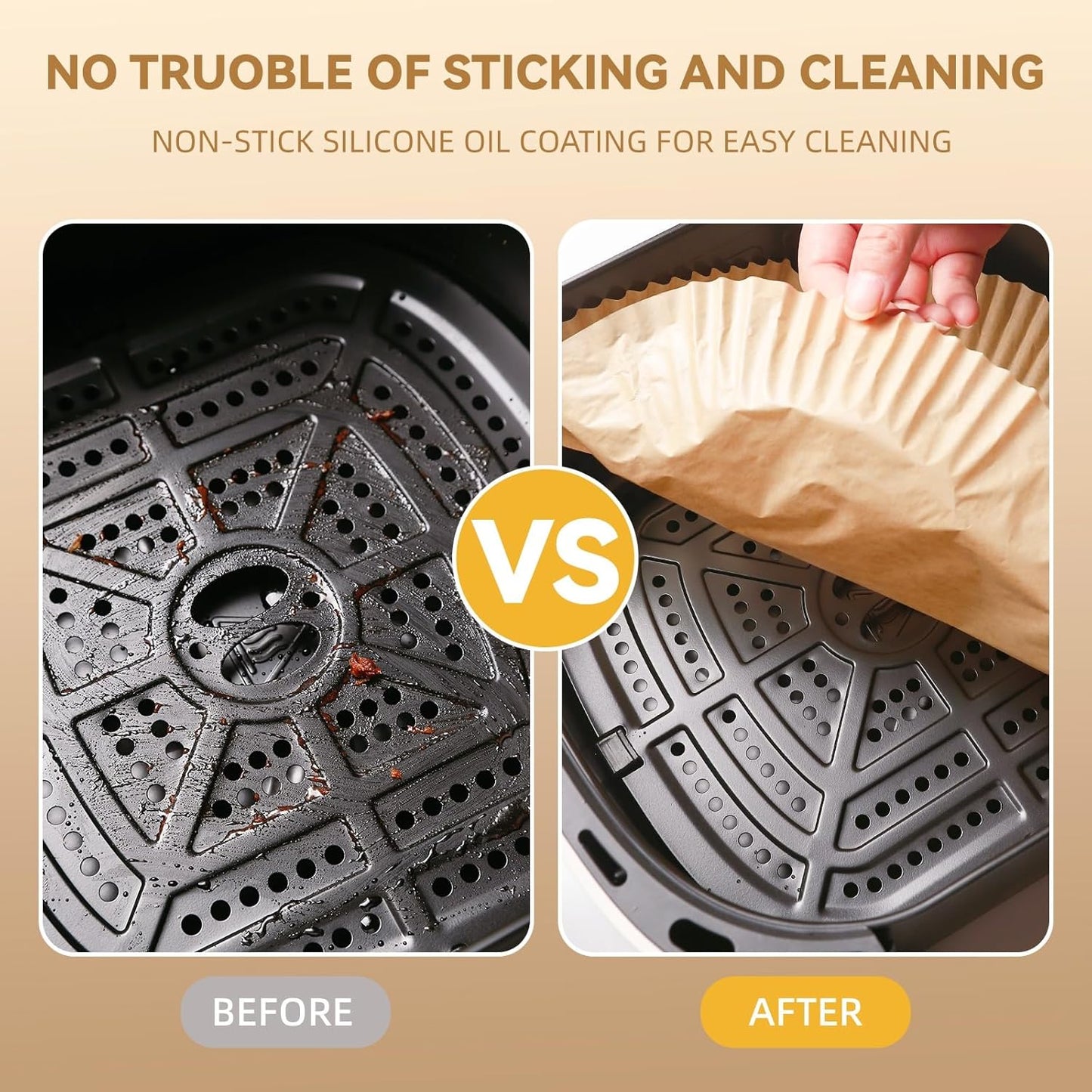 125Pcs 8 inch Square Disposable Air Fryer Parchment Liners-Non-Stick Parchment Sheets for Air Fryer Basket Microwave – Oil-proof, Water-proof, Effortless Cleanup for Baking