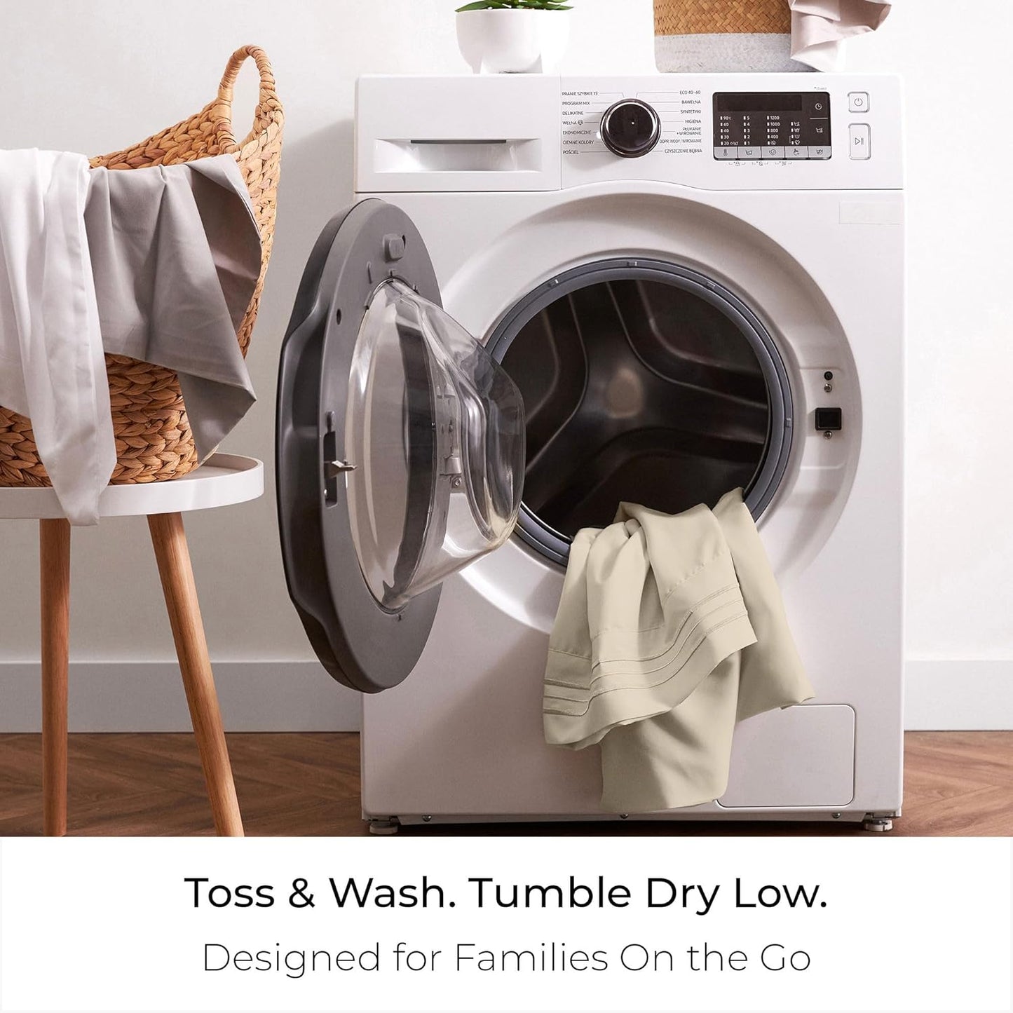 Mellanni King Sheets Set - 4 PC Iconic Collection Bedding - Hotel Luxury, Extra Soft, Cooling Bed Sheets - Wrinkle, Fade, Stain Resistant (King, Beige)