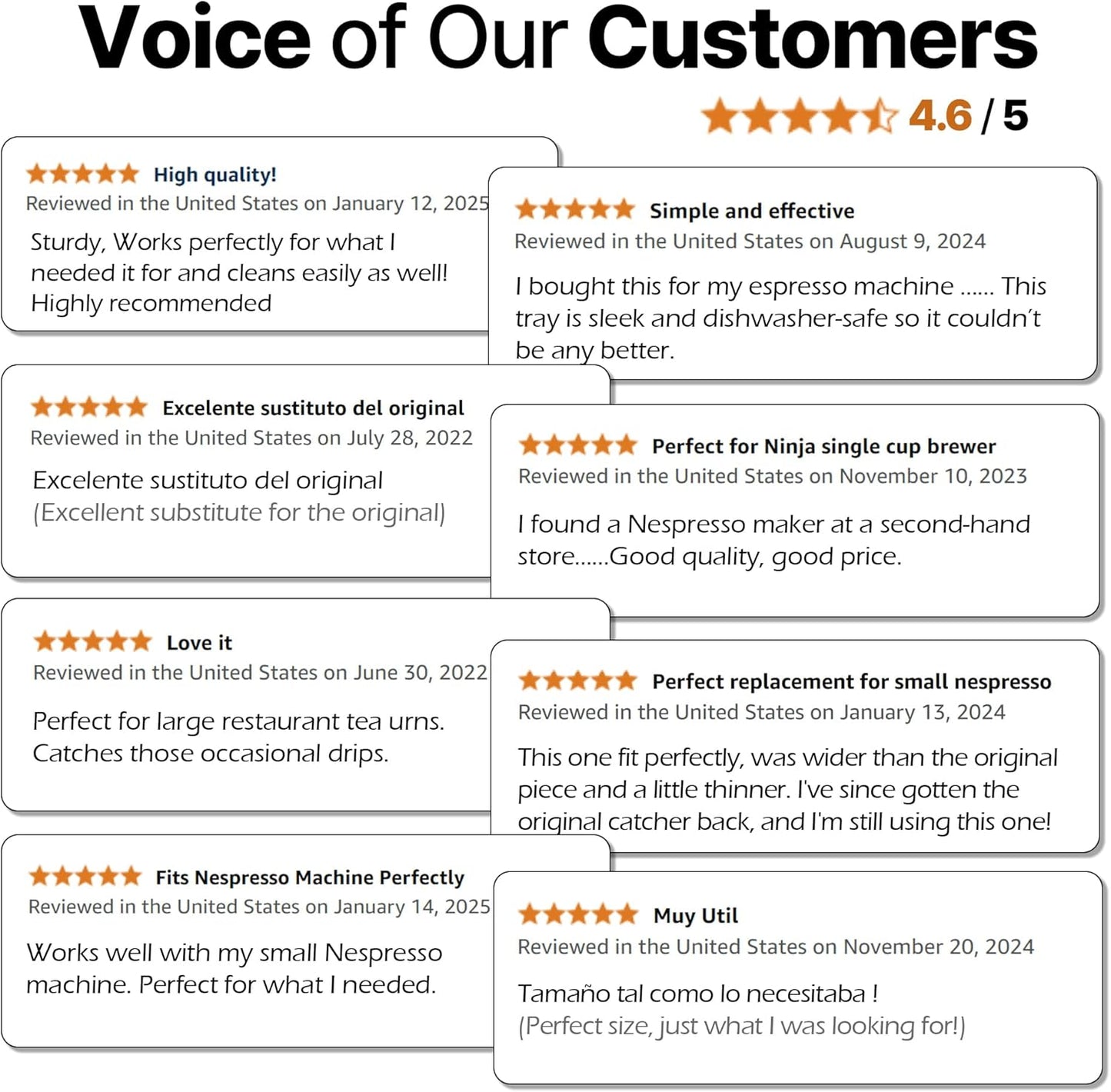 5" Coffee Drip Catcher 5 inches Drip Tray for Espresso Machine Carafe Water Urn Durable ABS Plastic, Black