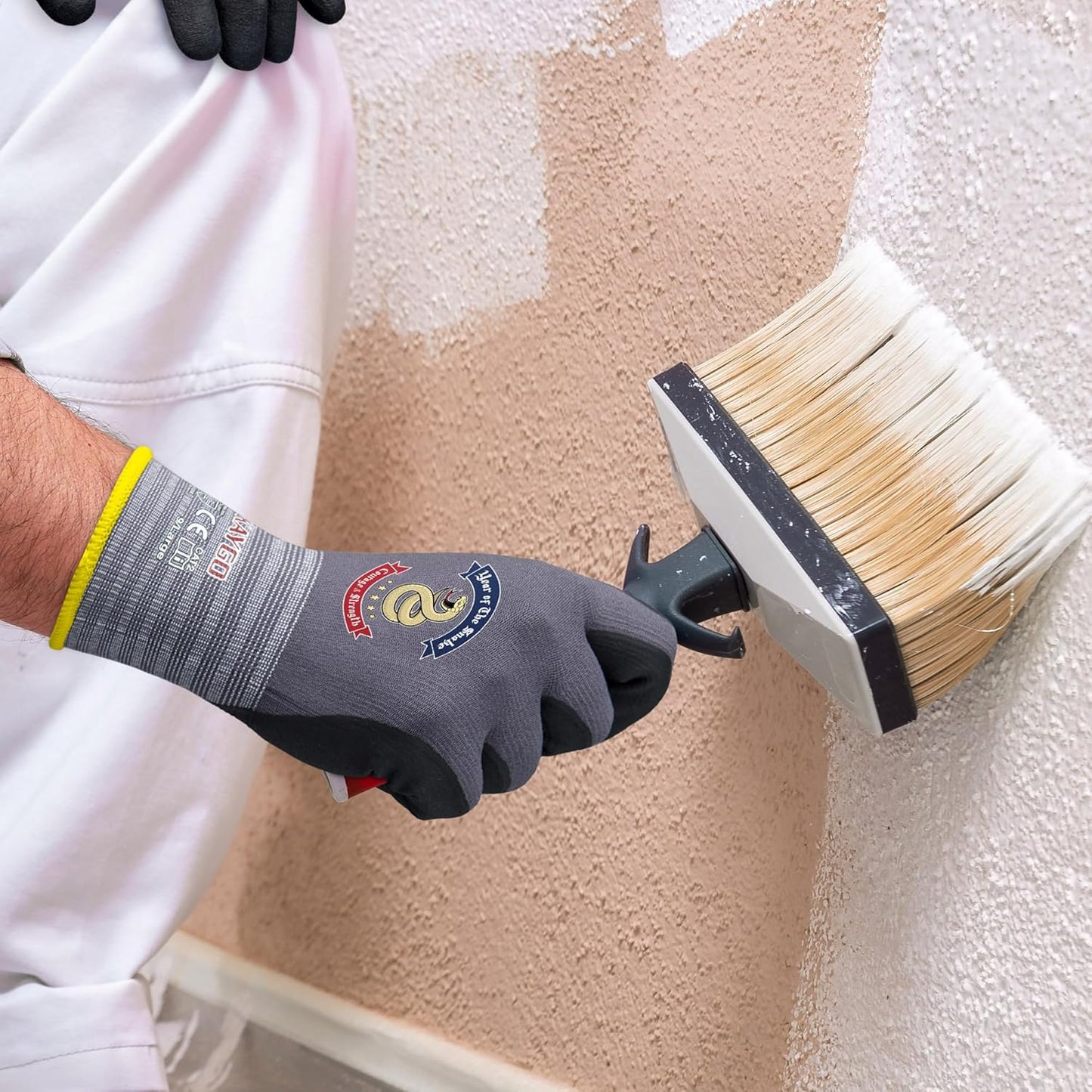 KAYGO Safety Work Gloves MicroFoam Nitrile Coated, 3 Pairs KG18NB,Seamless Knit Nylon Glove for Men and Women, Ideal for Automotive,Warehouse,Construction (XL,Gray)