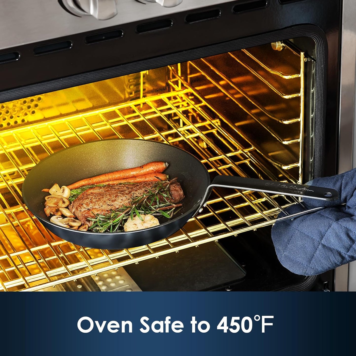 SENSARTE Nonstick Frying Pan Set 3-Piece, Oven Safe Skillets with Swiss Coating, Induction Compatible Chef Pan Set, Dishwasher Safe Cooking Pans, PFOA PFOS Free, 8, 10 and 12 Inch