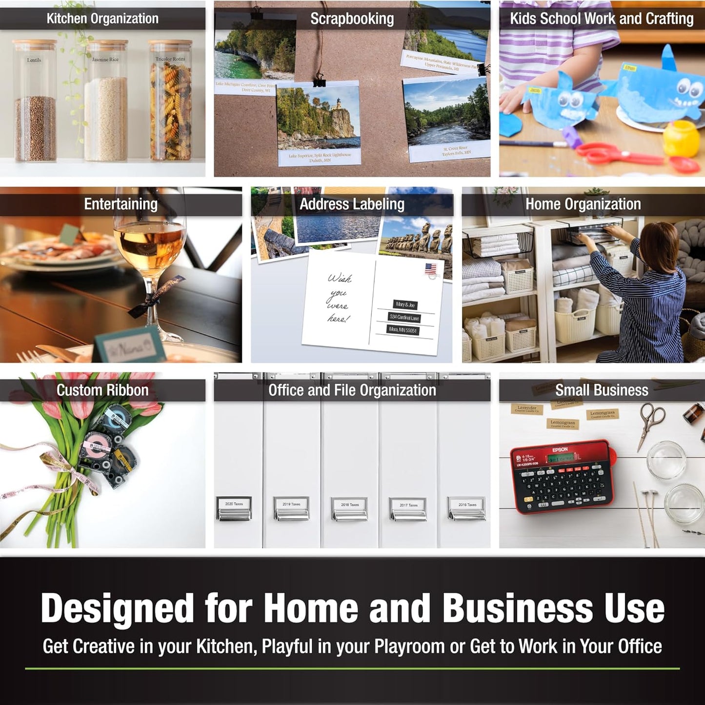 LABELWORKS Epson LW-K200PX-RDB Portable QWERTY Keyboard Label Maker for Home & Hobbies – Craft, Organize, and Personalize - Red Black Printer