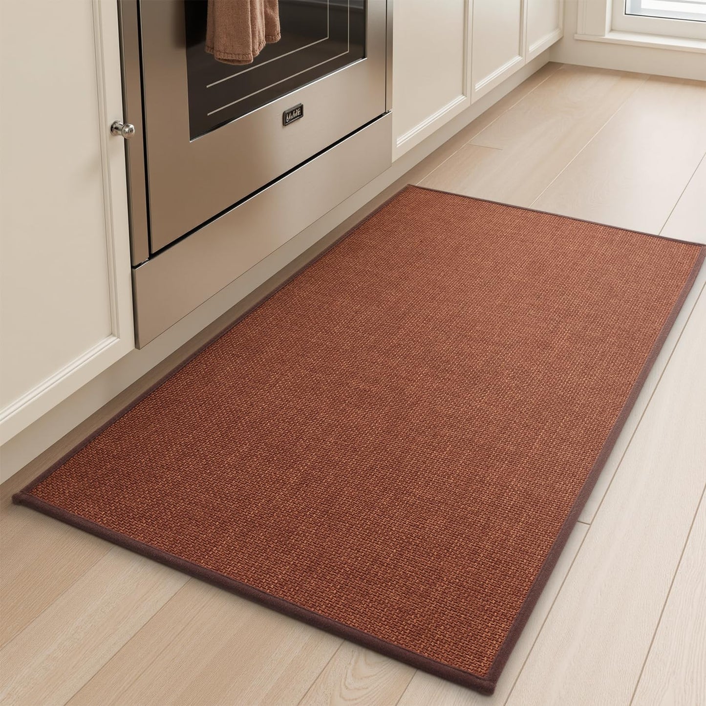 tchdio Kitchen Mats for Floor, Rubber Backed Kitchen Rugs Non Slip Washable, Superior Absorbent Kitchen Runner Rug Easy to Clean, Comfort Kitchen Floor Mat Front of Sink (Burnt Orange, 20" × 32")