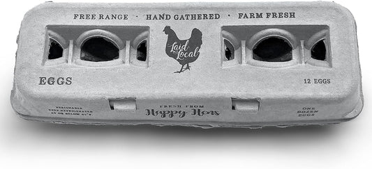 250 Egg Cartons- Bulk Value Bundle- Adorable Printed Design for Farm Fresh Eggs, Recycled Paper Cardboard, Sturdy & Reusable, Holds up to XL Chicken Eggs