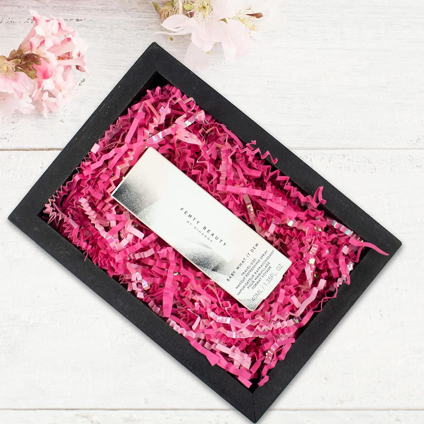 MagicWater Crinkle Cut Paper for Gift Baskets - 2LB - Diamond Strawberry - Perfect for Shredded Paper Filler, Basket Filler, Gift Boxes, Bridesmaid Gifts, Halloween Stuffers & More – For All Occasions