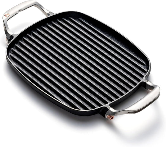 Outset Cast Iron Grill Pan With Ridges 8.5” x 14.25” x 1.5”