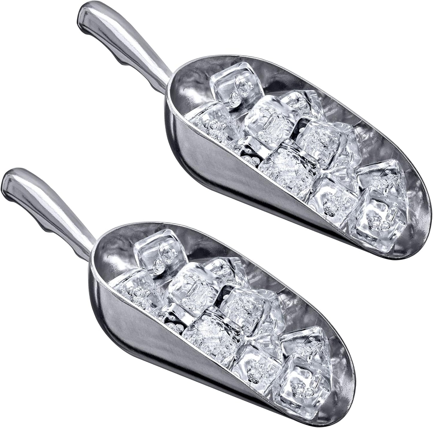 Amazing Abby - Elsa - 24-Ounce Aluminum Ice Scoops (Set of 2), Cast Aluminum Utility Scoops, Food-Grade, Good for Home and Commercial Use, NOT Dishwasher-Safe, Hand-Wash Recommended