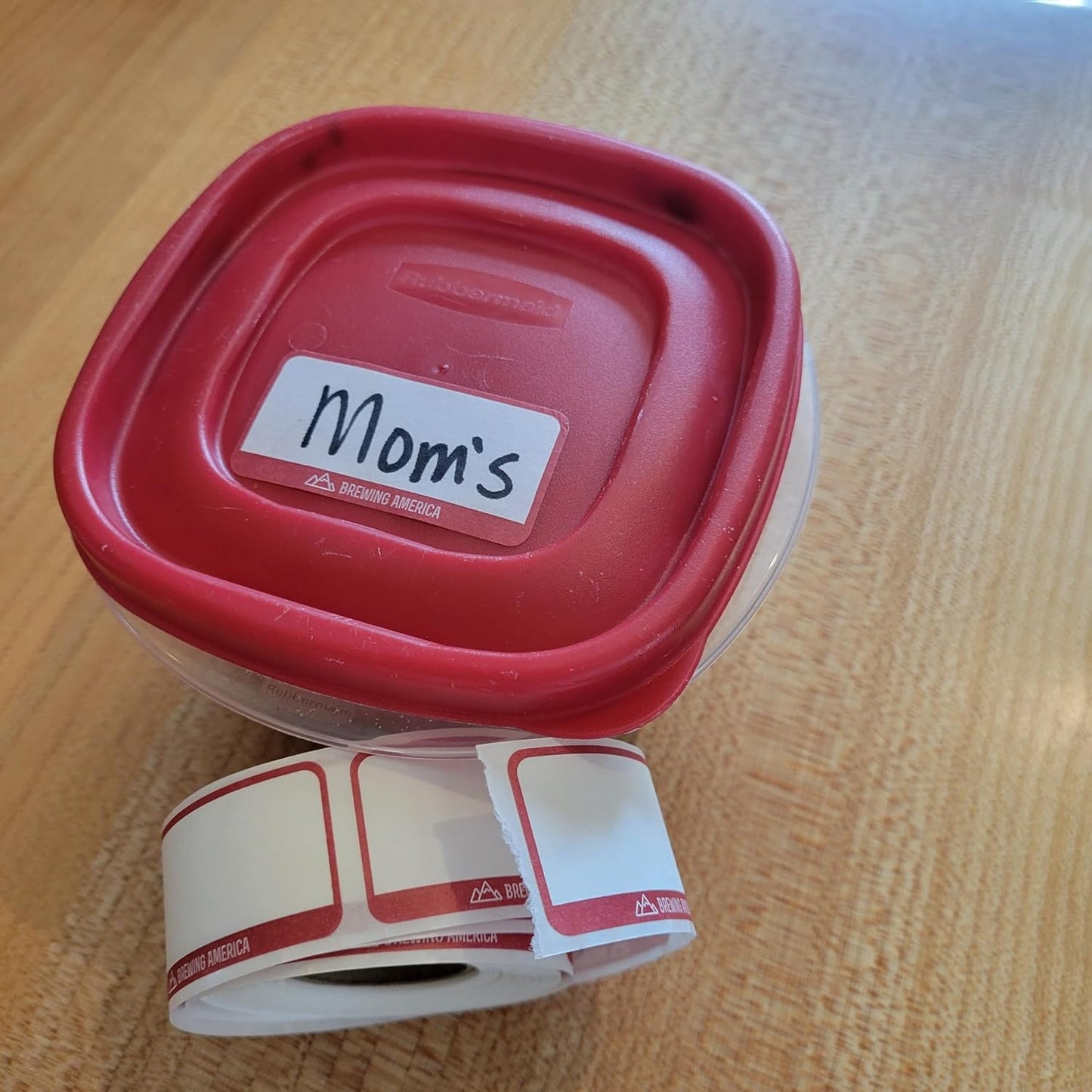 Dissolvable Food Labels for Food Containers - Made in USA - Great for Food Prep, Pantry, Canning, Freezer, Mason Jar Storage, Bottles and Rotation– No Scrubbing, No Residue - Old Glory Red