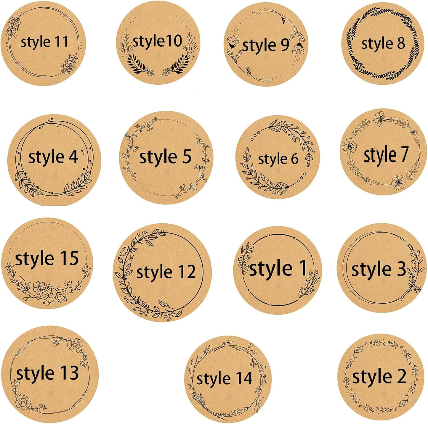 Custom Stickers Kraft Paper Labels Personalized Withe Text, Business Logo Customized Food Jars Labels Bakery Label Sticker Package Favor Canning Circle 100pcs (Style 2)