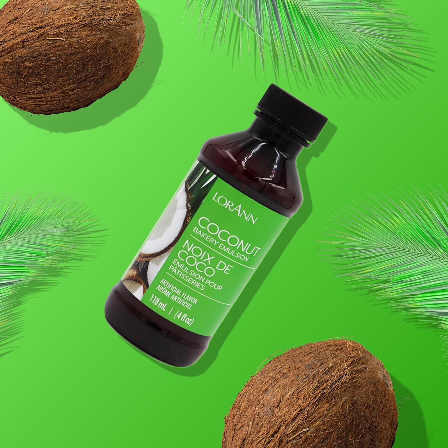 LorAnn Oils Coconut Bakery Emulsion: True Essence, Ideal for Boosting Fruit Tones in Cakes, Cookies & Desserts, Gluten-Free, Keto-Friendly, Extract Substitute Essential for Your Kitchen, 4 Oz