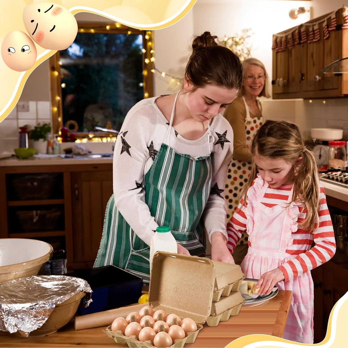 Rtteri 50 Pieces Paper Pulp Egg Cartons 3x4 Style Vintage Blank Egg Cartons for Fresh Duck Quail Storage Kitchen Family Farmhouse