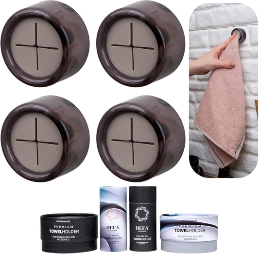 HEFA Towel Holder, Towel Hooks, Dish Towel Holder, Kitchen Organization, Bathroom Accesories, Kitchen Towel Hook, Kitchen Towel Holder, Hand Towel Holder, Kitchen Gadgets 4 Pack, Smoky Midnight