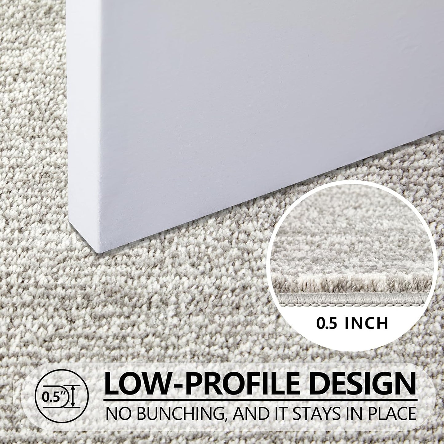 REFETONE Indoor Doormat, Front Door Mat 32"x48" Absorbent Rubber Backing Non Slip Back Door Mats, Washable Low-Profile Inside Floor Mat Door Rugs for Entryway, Resist Dirt Mud Mat for Dogs, Grey