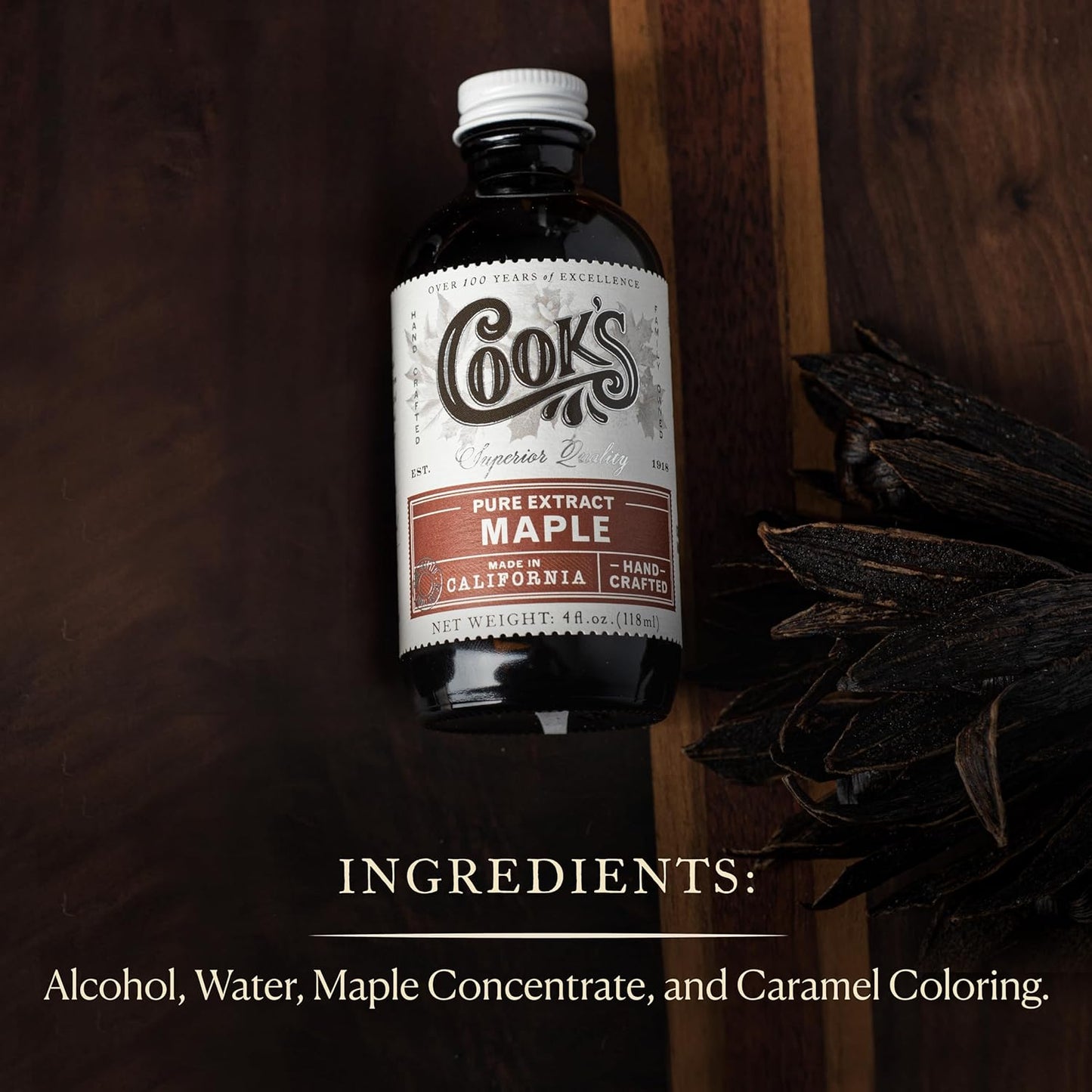 Cook's, Pure Maple Extract, All Natural Premium Maple Sap from Vermont's Finest Maple Trees, 128 oz (1 Gallon)