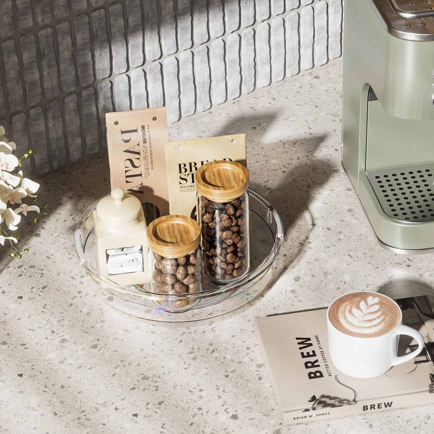 3 Pack Lazy Susan Organizer, Clear Lazy Susan Turntable Organizer for Cabinet, Kitchen, Refrigerator, Pantry, Bathroom, Rotating Spice Organization, 3 Size 9.25'' 10.6'' 12'', Acrylic