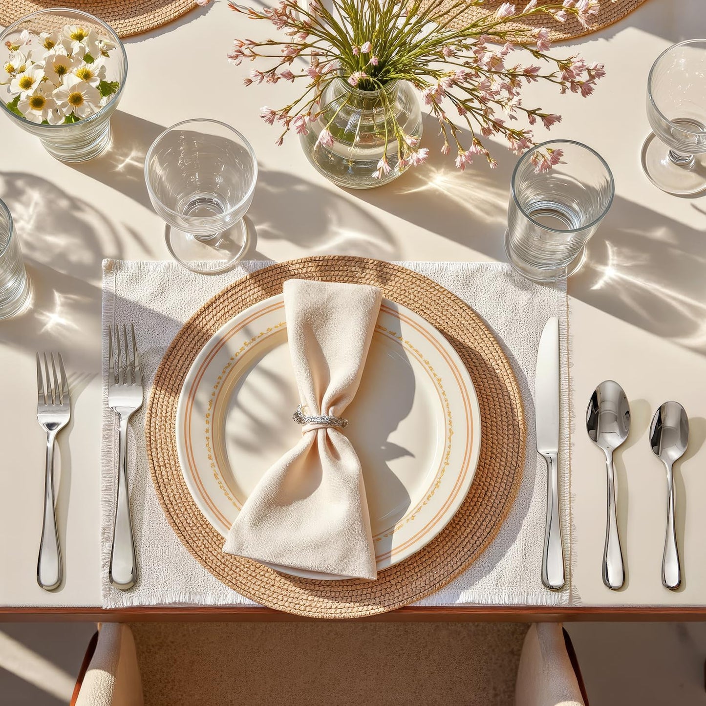 KINGSTONE 40 Pieces Silverware Set for 8, Premium Stainless Steel Flatware Set, Heavy Duty and Modern Design Cutlery Set, Mirror Polished, Dishwasher Safe