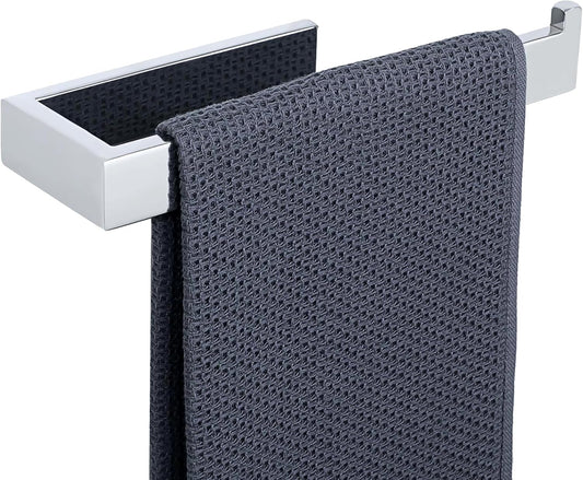 Sayayo Chrome Towel Ring for Bathroom, 10 Inch Hand Towel Bar Towel Rack Towel Holder Wall Mounted Square, SUS304 Stainless Steel