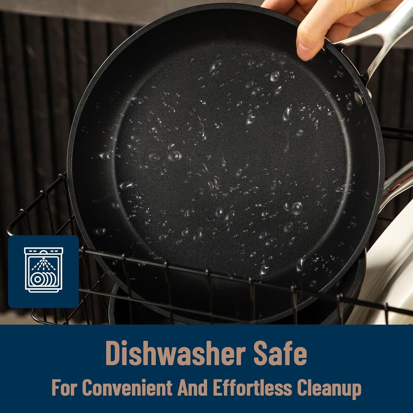 UCC LIFE Non Stick pots and pans set, 8" and 9.5" Kitchen Cookware Pot 2 Piece Set, Stainless Steel Handle, Bottom can Withstand High Temperatures Oven Broiler Safe 500F (PFOA PFAS PTFE Free)