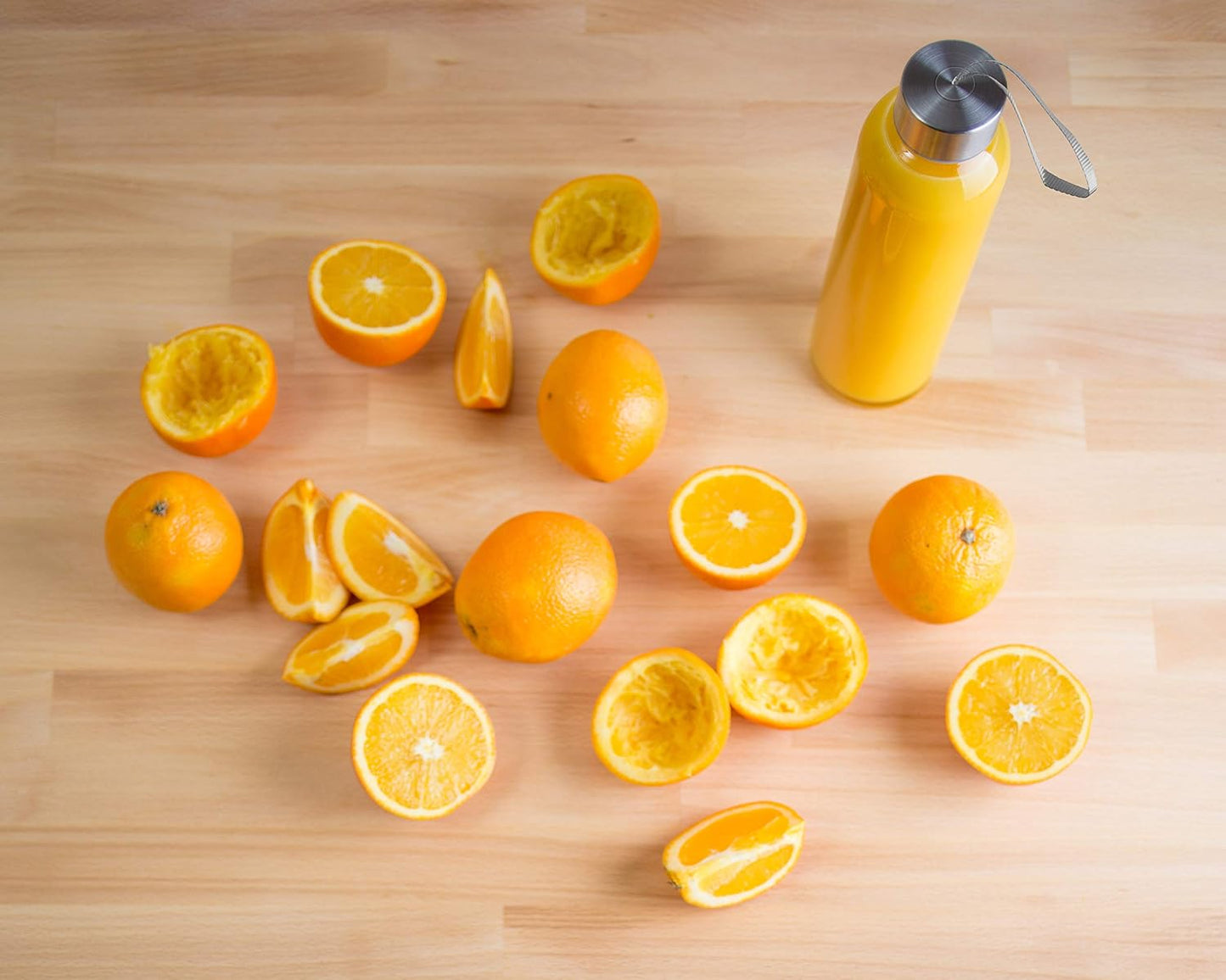 Epica glass bottles with lids – 18oz glass water bottles, reusable juice bottle with lids for storing juices, reusable water bottle durable set of 6 with Carrying Loop Caps