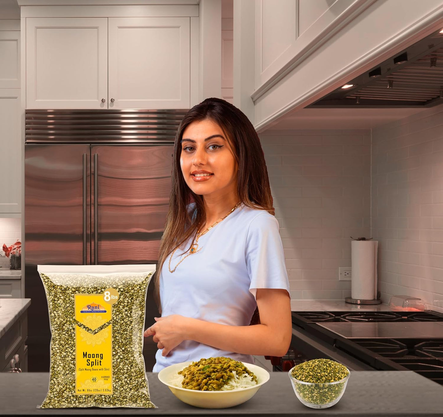 Rani Moong Split (Split Mung Beans with Skin) Lentils Indian 128oz (8lbs) 3.63kg Bulk ~ All Natural | Gluten Friendly | Non-GMO | Kosher | Vegan | Indian Origin