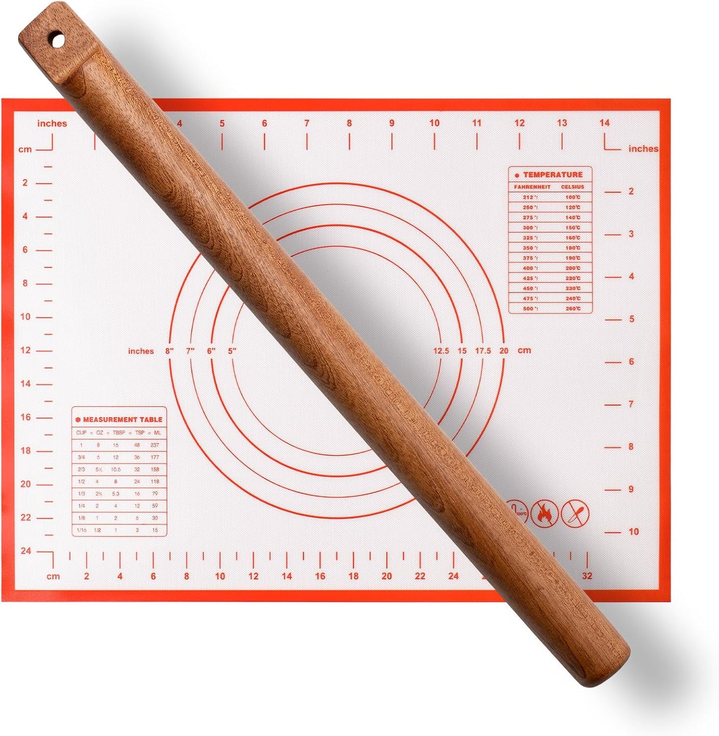 Versatile Rolling Pin for Dough - Sapele Wood Rolling Pin with Unique Hanging Hole Design - Perfect for Baking, Pies - Pastries, Elegant Wooden Rolling Pins - Your best 16 Inches French Rolling Pins