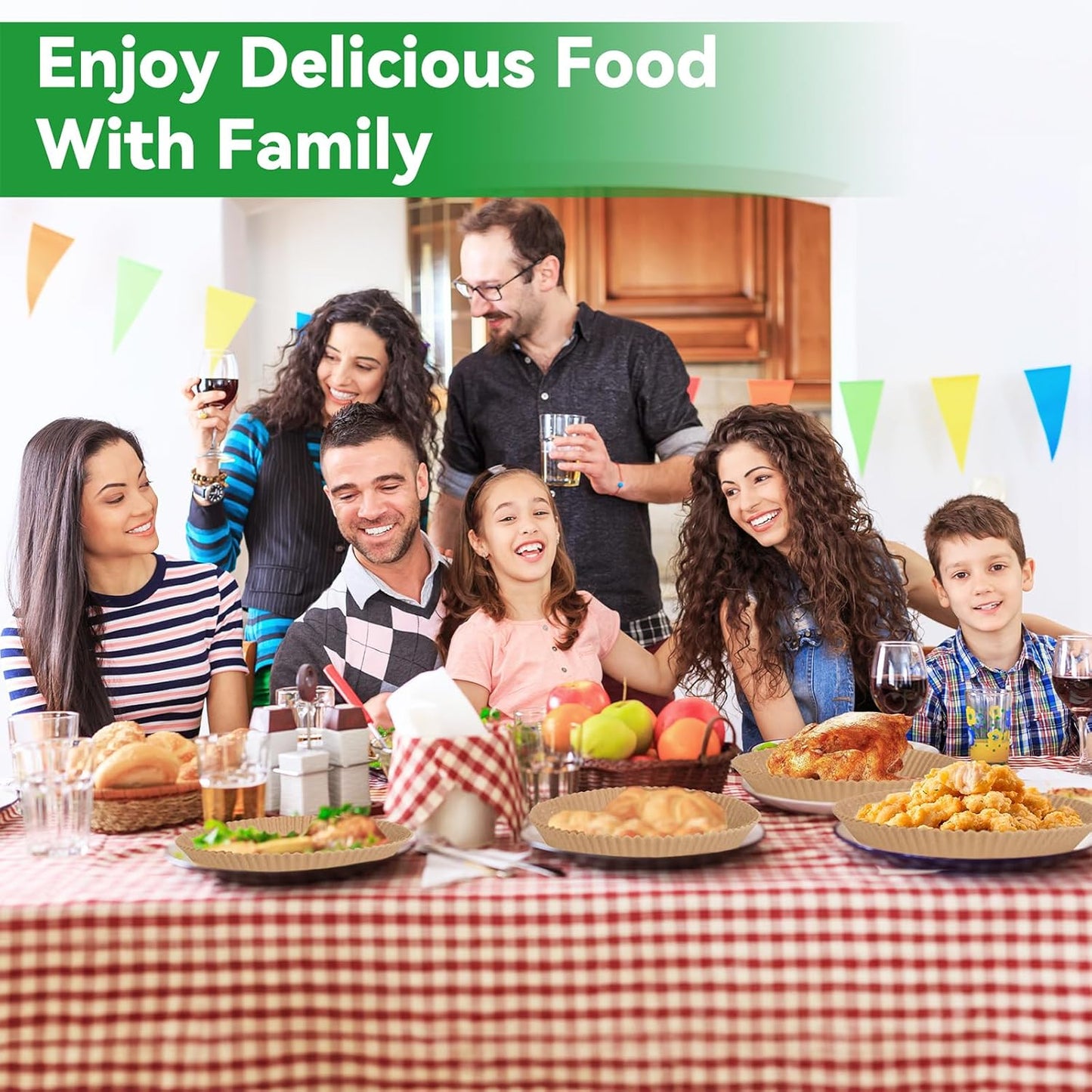 Air Fryer Liners,125 PCS Round Non-stick Disposable Paper Liners for 5-8QT, OAMCEG 8 inch Air Fryer Parchment Baking Paper for Frying, Baking, Cooking, Roasting and Microwave