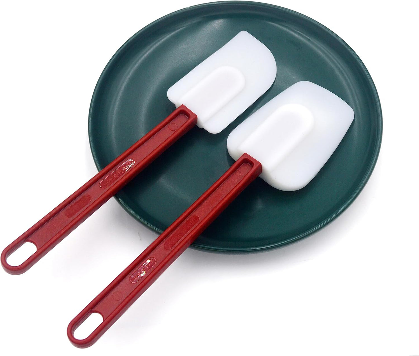Silicone Rubber Spatula Set of 3, High Heat, Commercial (2 Spoonula + 1 Scraper, 9.5 Inches)