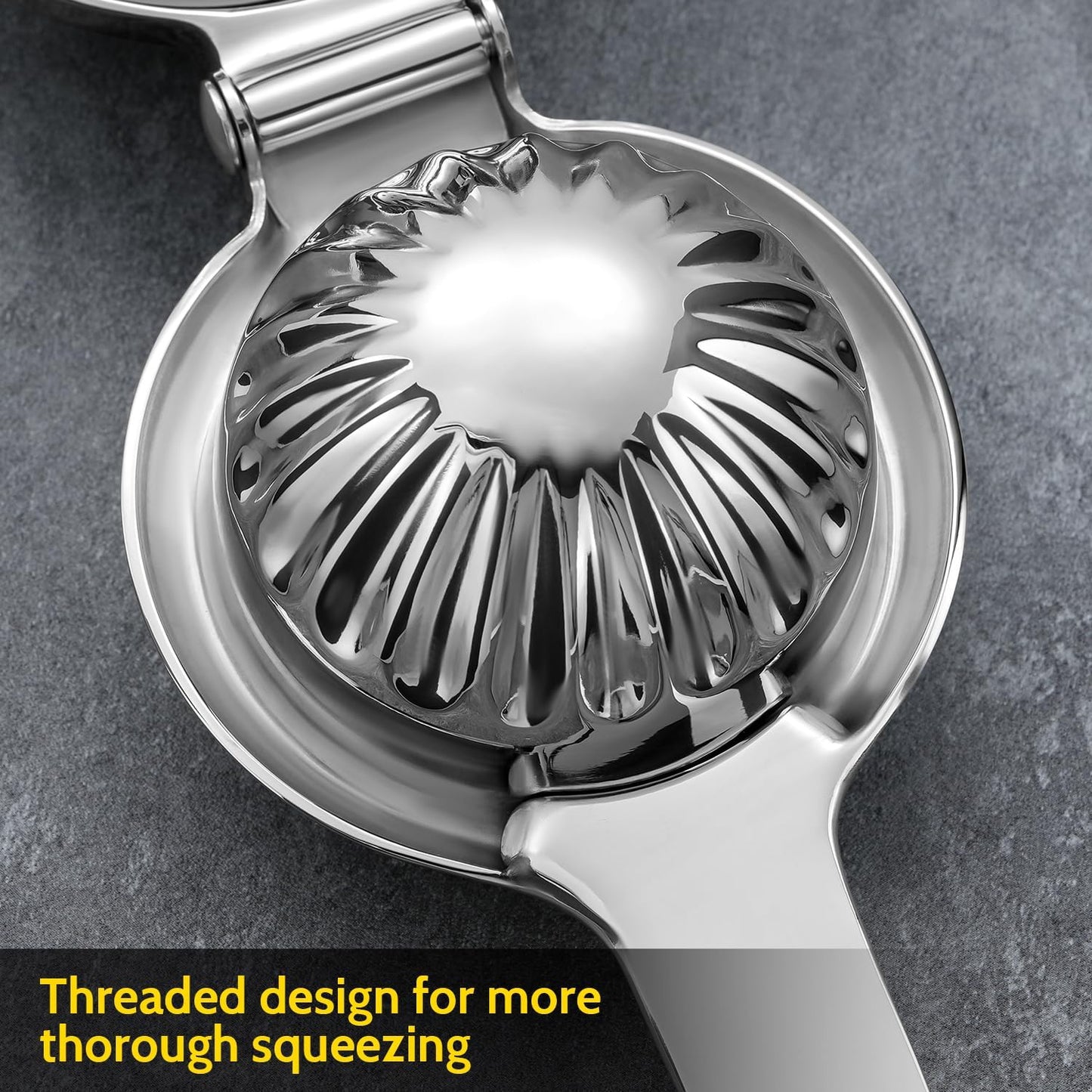 Lemon Squeezer, Sopito Lemon Juicer Stainless Steel Lime Squeezer Heavy Duty with Large Metal Lemon Juicer Squeezer Bowl for Seedless Juicing, Non-Slip Grip Design Lemon Squeezer Manual