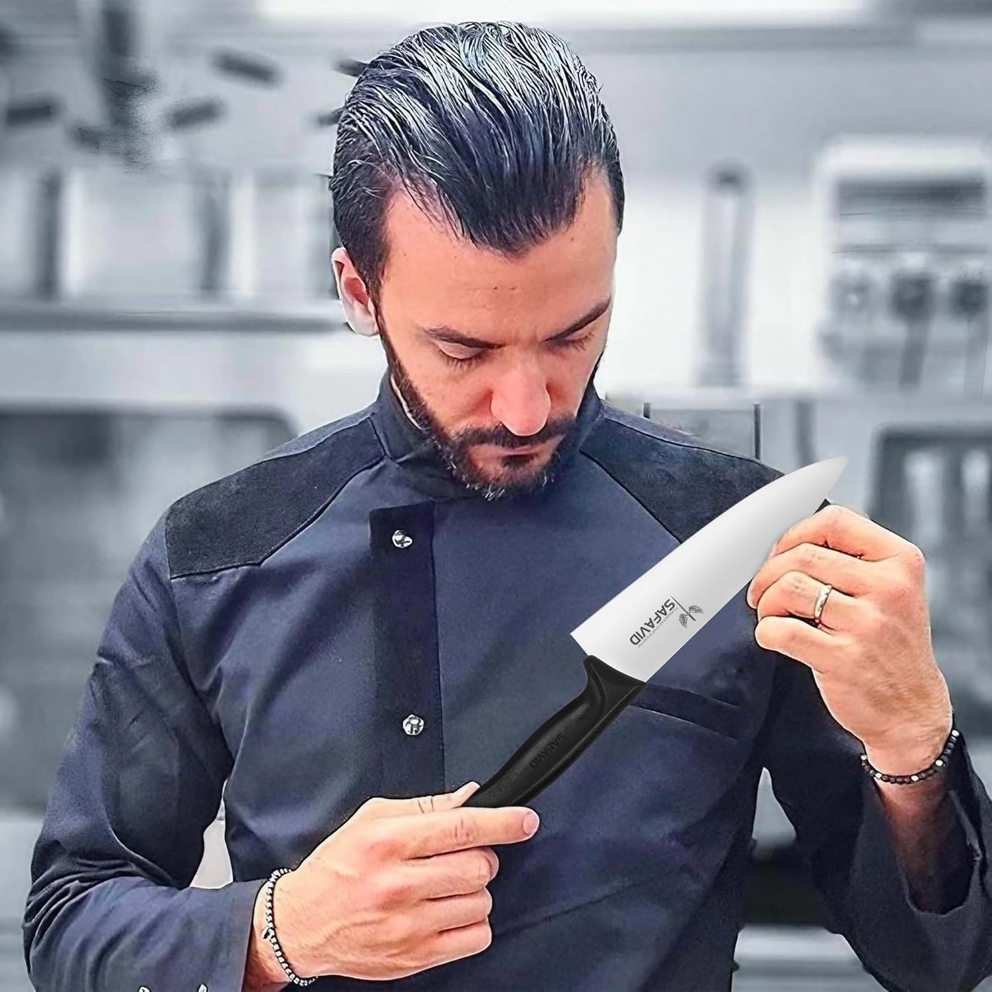 Crystal Edge German tech Chef Knife – Ultra Sharp German Stainless Steel Blade, Ergonomic Handle, Precision Cutting, Professional Kitchen Knife for Slicing, Chopping & Mincing