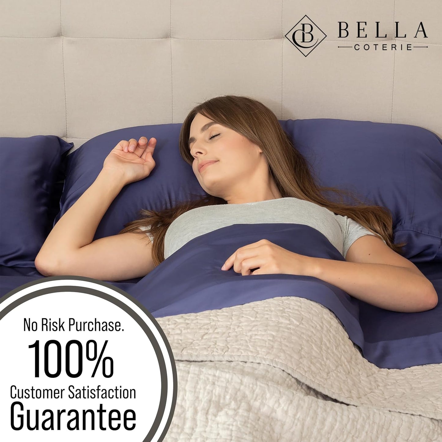 Bella Coterie Luxury Bamboo Viscose Queen Size Sheet Set | 100% Organically Grown | Ultra Soft | Cooling for Hot Sleepers | 18" Deep Pocket [Twilight Blue]