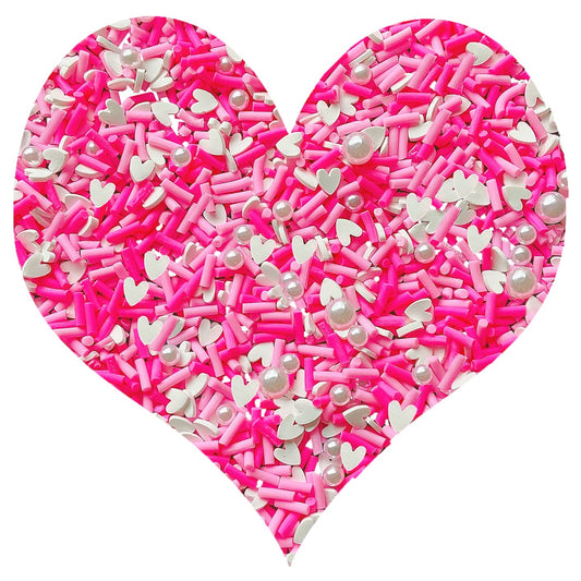 EHOPE Fake Sprinkles Resin Sprinkles Fake Candy Sprinkles Clay Sprinkles Polymer Sprinkles Polymer Clay Slices for Nail Art DIY Crafts Cake Phone Case(40G-Pink Heart-46)