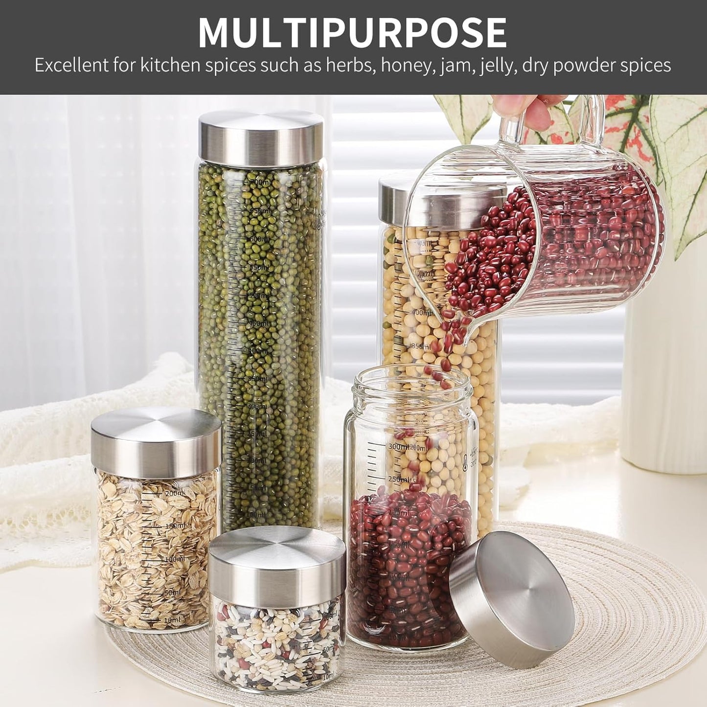 11 Oz Glass Juice Bottles with Lids, 4 Pack Glass Bottles, BPA Free, Borosilicate Glass, Leak Proof Lids for Juicing, Smoothies, Infused Water, Beverage Storage, Shaker Bottles