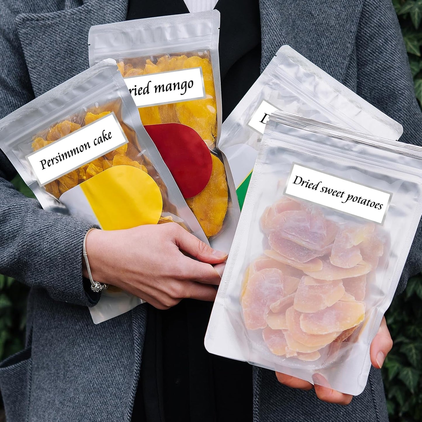 500 Silvery Border Removable Freezer Labels Water Oil Resistant with Perforation Line for Food Containers Jars Pantry Organization (Ink Quick-Dry，1” x 3”)