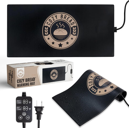 Cozy Bread® Sourdough Bread Proofing Mat for Home Bakers | USA Brand | Thermostat Controlled Bread Proofer (10" x 21") | Dough Riser Heating Mat