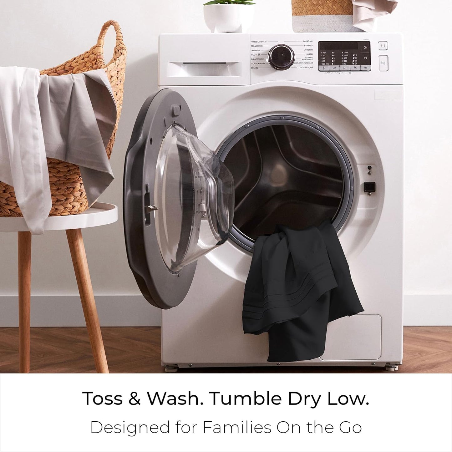 Mellanni California King Sheets Set - 4 PC Iconic Collection Bedding - Hotel Luxury, Extra Soft, Cooling Bed Sheets - Wrinkle, Fade, Stain Resistant (Cal King, Black)