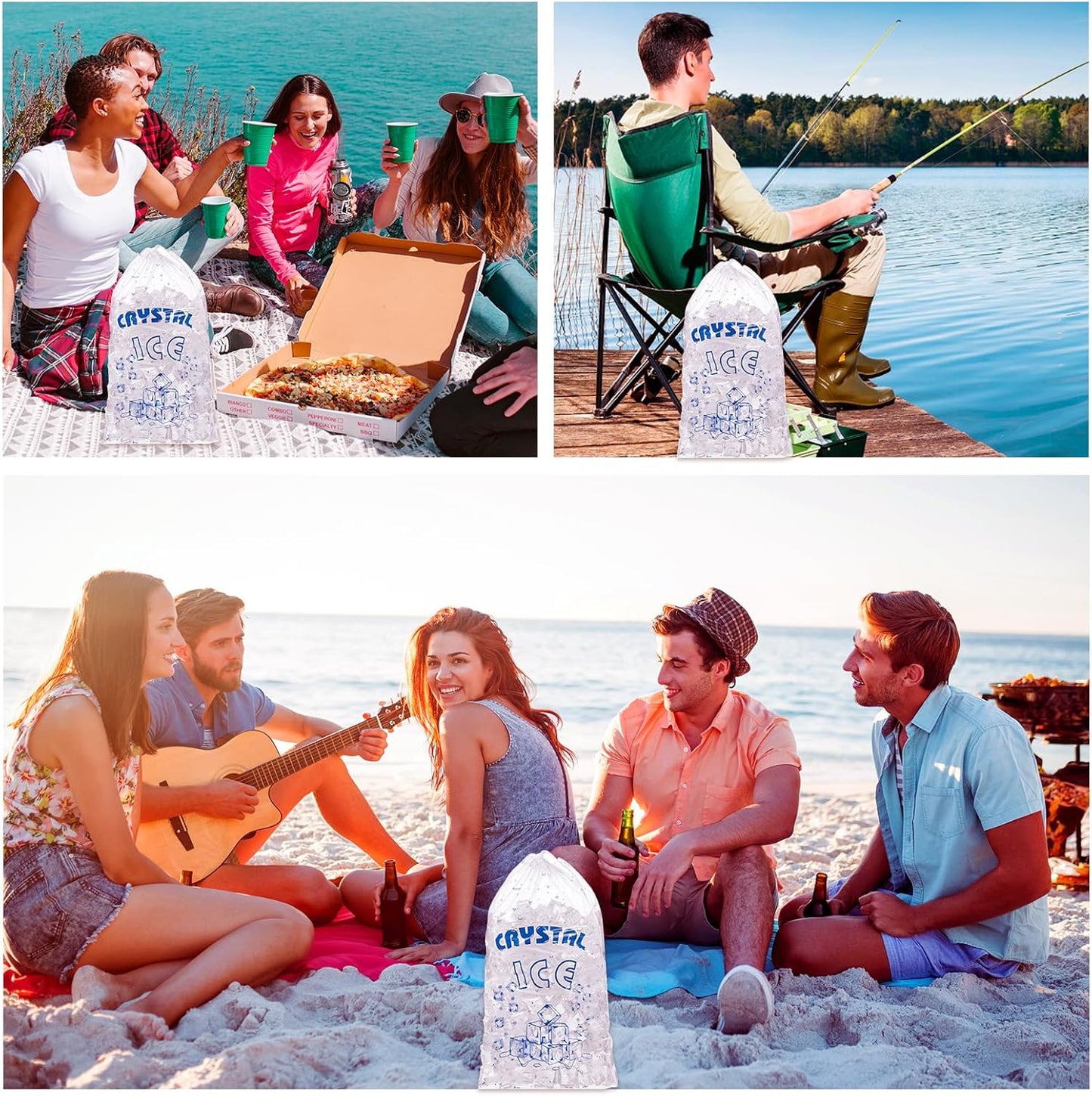 8Pack Party Supplies (food covers*3, tablecloth*1, Inflatable Serving Bars*1,Ice Bag*2, Pump*1),Pool Party Buffet Drink Cooler, Ice Tray Food Drink Containers for BBQ Picnic Pool Garden Party Wedding