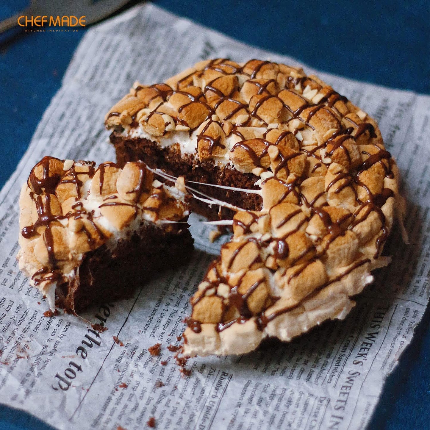 CHEFMADE Mini Round Cake Pan Set, 6-Inch 4Pcs Non-Stick Round Cake and Loaf Bakeware for Oven and Instant Pot Baking (Champagne Gold)