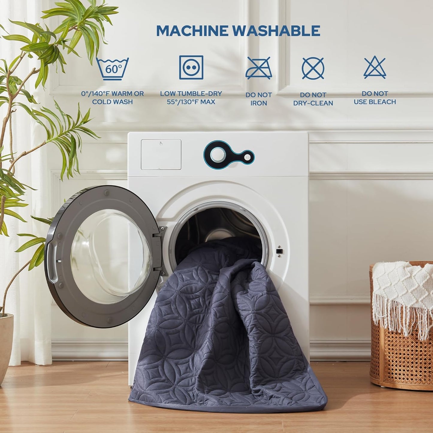 BEDLORE Waterproof Mattress Protector, Full Size Mattress Pad with Deep Pocket 6"-15" Depth, Soft Dirt-Proof Double Bed Mattress Cover for Bedroom, College Dorm, Hotel (Navy Blue)