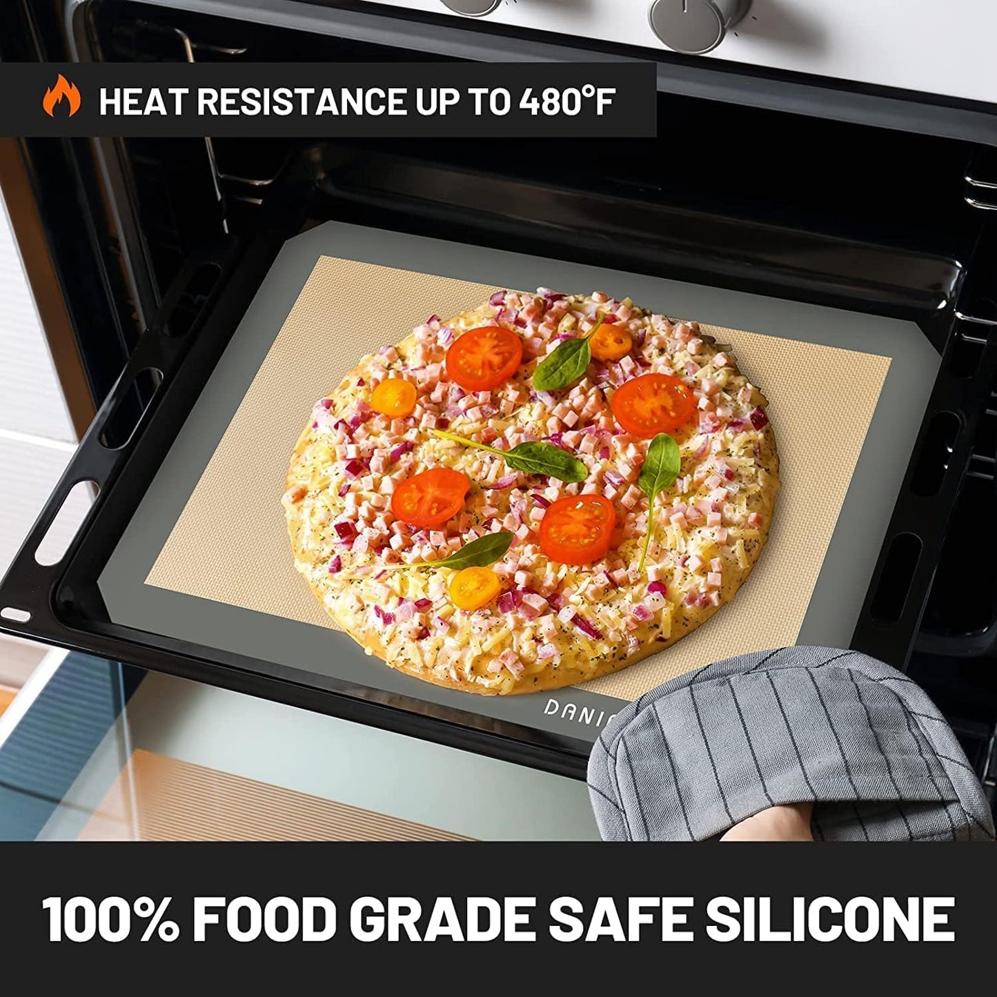 Baking Mat, 26" x 16" Large Silicone Non-slip Baking Pastry Mat with Measurement, Non Stick Silicone Mats for Kitchen Counter, Fondant Mat, Counter Mat, Dough Rolling Mat, Oven Liner, Pie Crust Mat