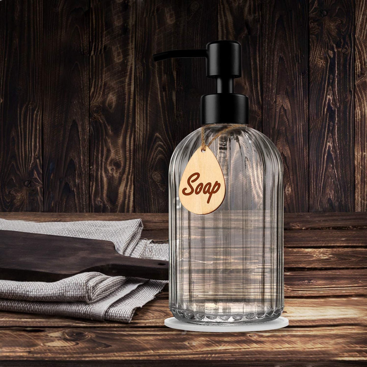 Soap Dispenser with Silicone Pad – Premium Quality – Dish soap Dispenser, Hand Soap Dispenser – Rust Proof Stainless Steel Pump – Ideal for Kitchen Dish soap, Bathroom soap