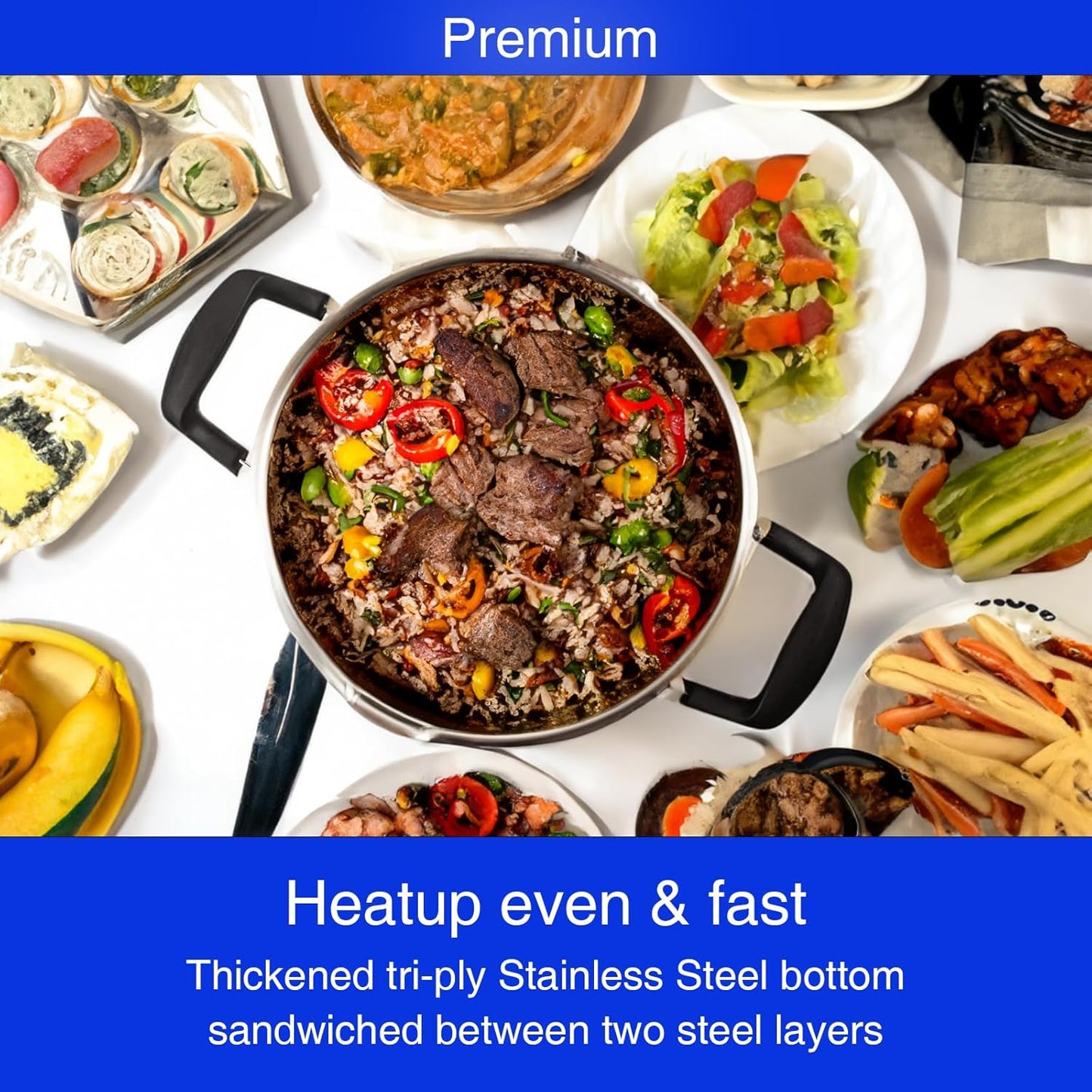 Stainless Steel Cookware Pasta Pot by Cyrder – 3 Quart, Strainer in Glass Lid, Two Side Spouts, Capsule Bottom Stock Pot, Durable & dishwasher safe