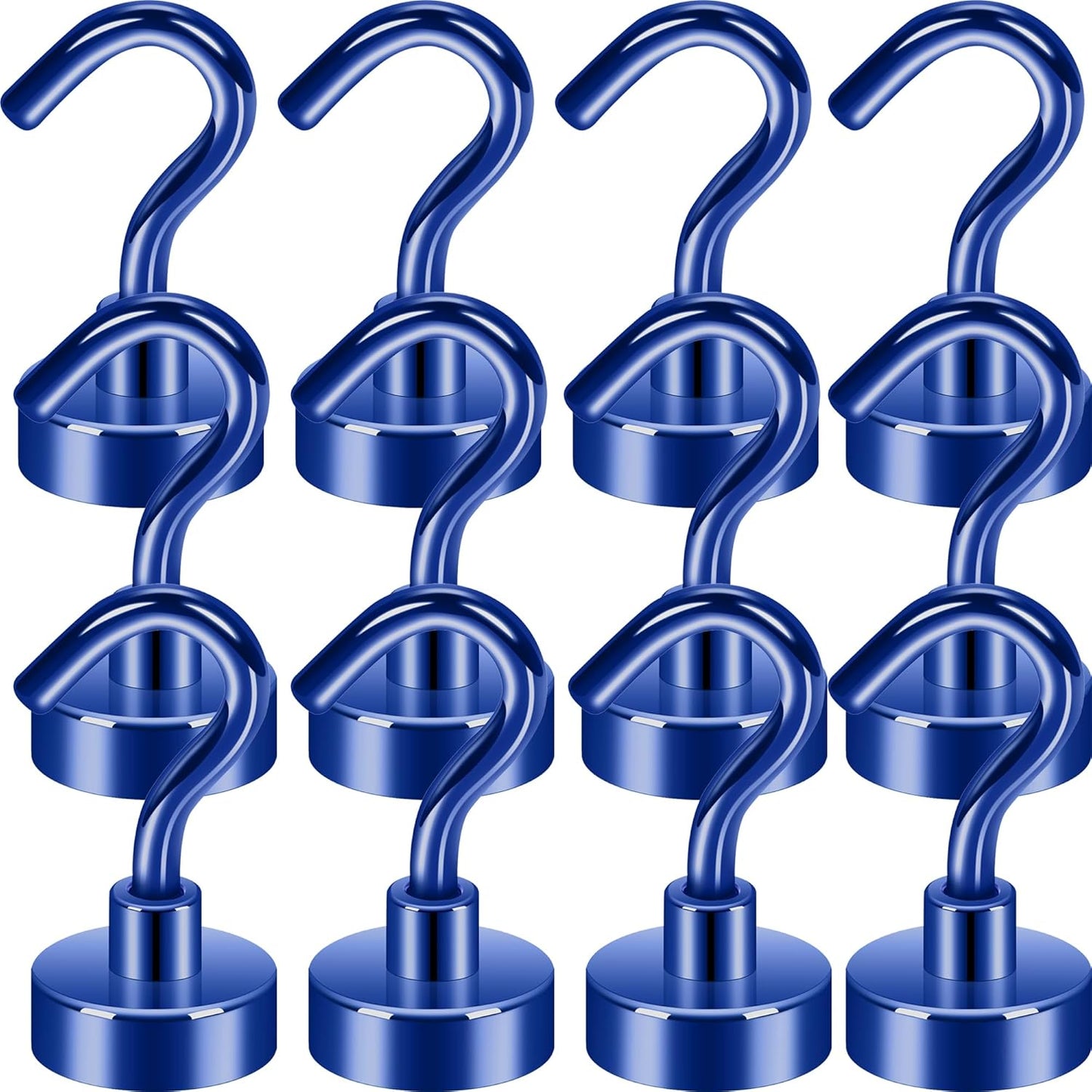 Neosmuk Magnetic Hooks, Cruise Ship Essentials, 30lb+ Heavy Duty Magnetic Hooks for Cruise Cabins, Refrigerator, Grill, Hanging, and Travel | Extra Strong Must-Haves Magnet Hook(Navyblue,Pack of 12)