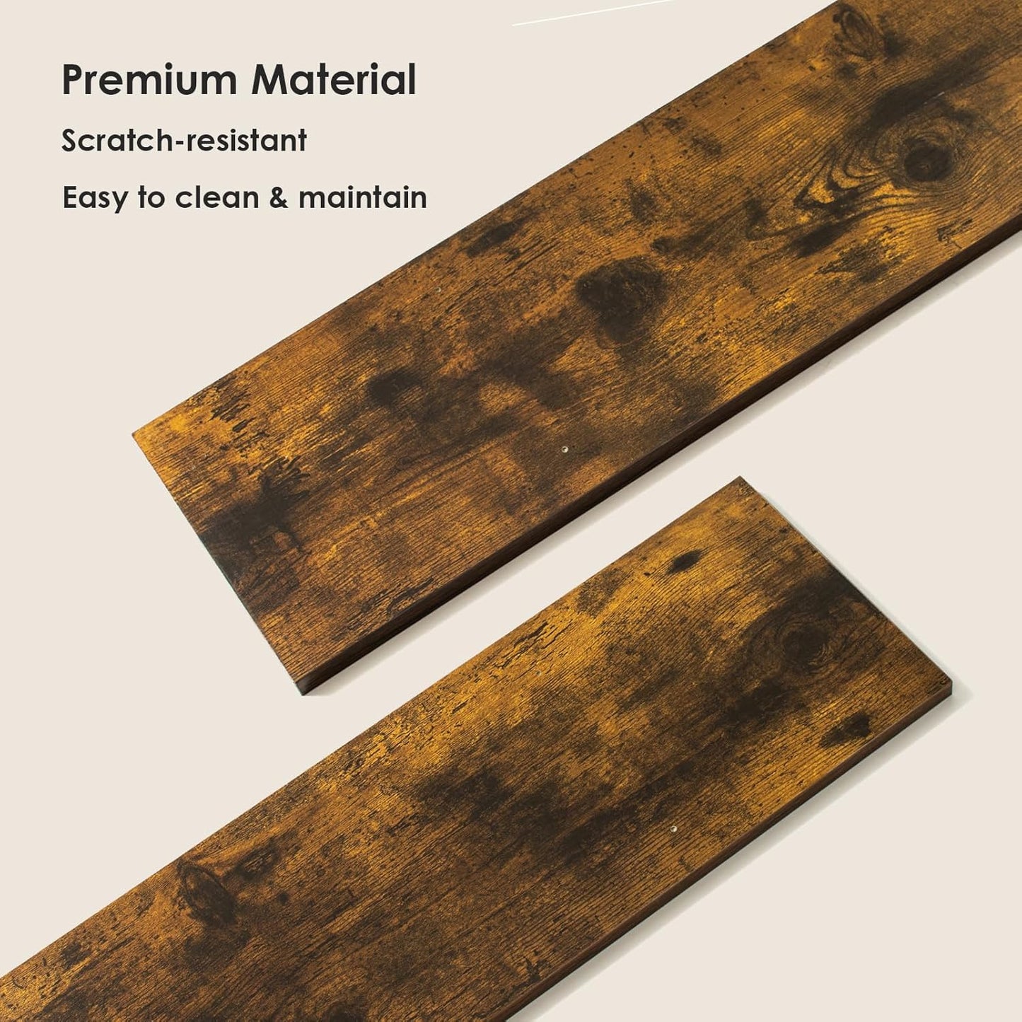 DINZI LVJ Long Wall Shelves, 31.5 Inch Large Floating Shelves Set of 2, Wide Display Shelf Wall Mounted with Brackets, Easy Hanging for Living Room, Toilet, Office, Bedroom, Rustic Brown