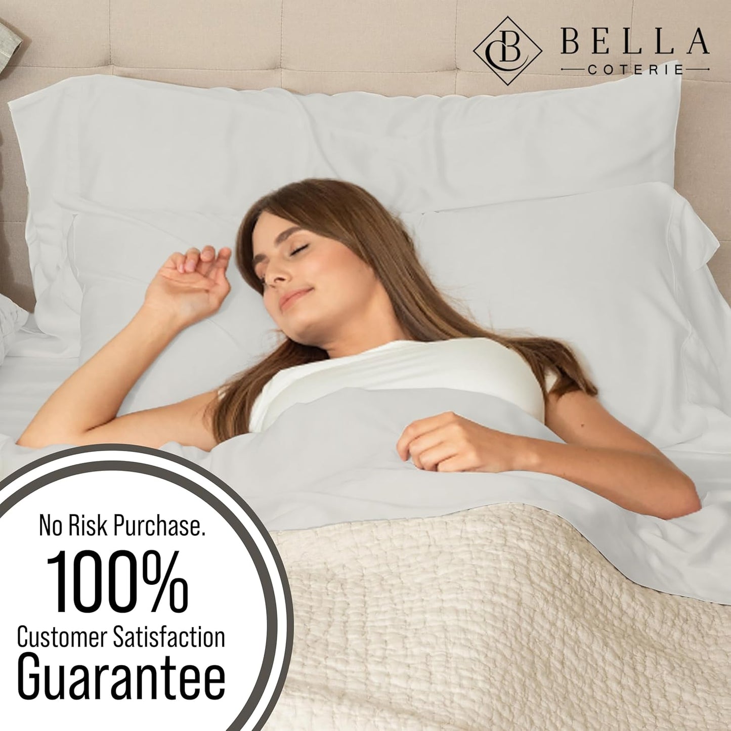 Bella Coterie Luxury Bamboo Viscose Twin XL Size Sheet Set | 100% Organically Grown | Ultra Soft | Cooling for Hot Sleepers | 18" Deep Pocket [Grey Mist]