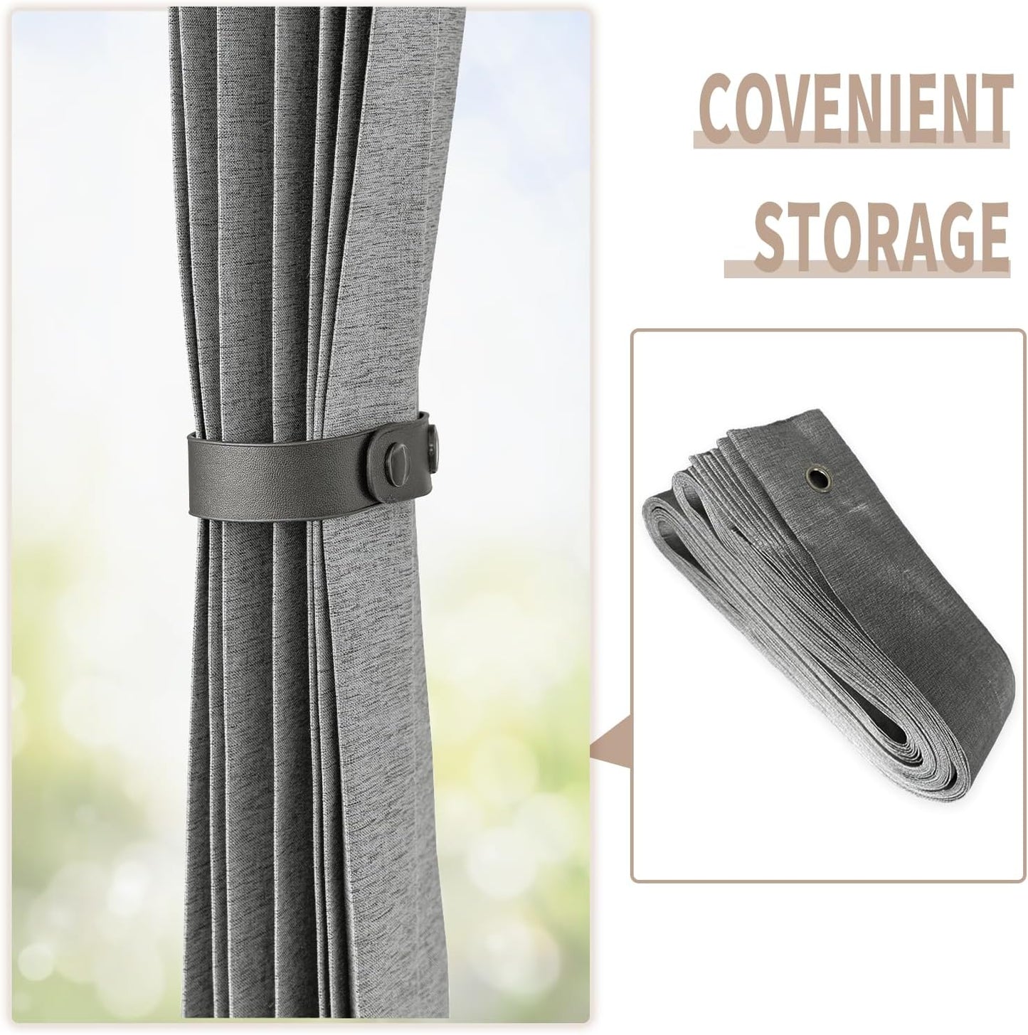 Vatge Door Way Privacy Curtain - Closet Curtain for Open Closet, Laundry Room Drapes for Doorway and Hanging Privacy Curtains Wall for Room Separation, 1 Panel with Tieback, W52 x L78, Grey